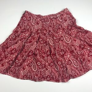 Tommy Hilfiger Red Bandana Skirt Pleated Sz 8 EUC